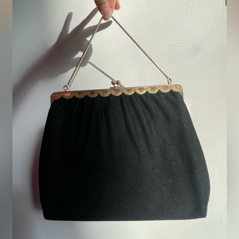 Vintage Ingber Kiss-lock Wool purse - Picture 5 of 8